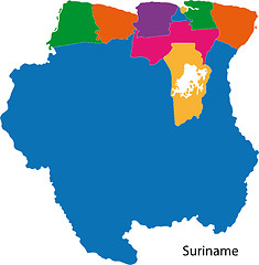 Image showing Colorful Suriname map