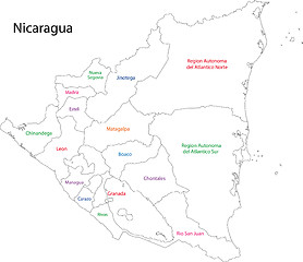 Image showing Outline Nicaragua map