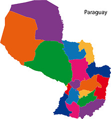 Image showing Colorful Paraguay map