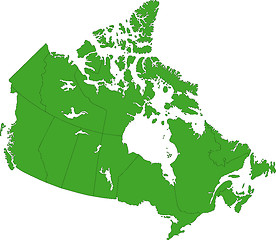 Image showing Green Canada map
