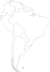 Image showing Contour South America map