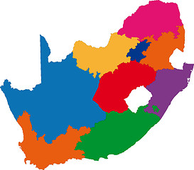 Image showing Colorful South Africa map