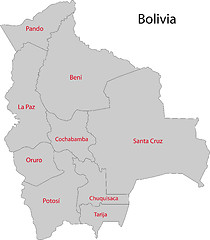 Image showing Grey Bolivia map