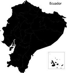 Image showing Black Ecuador map