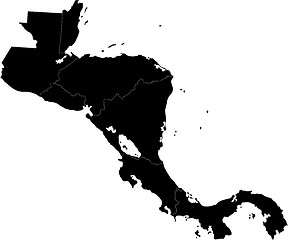 Image showing Black Central America map