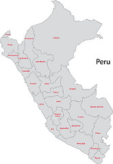 Image showing Grey Peru map