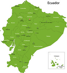Image showing Green Ecuador map
