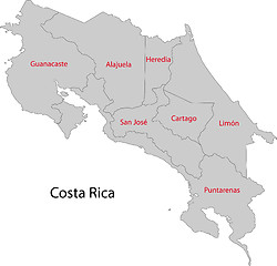 Image showing Grey Costa Rica map