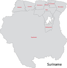 Image showing Gray Suriname map