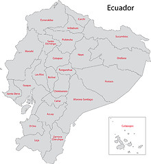 Image showing Grey Ecuador map