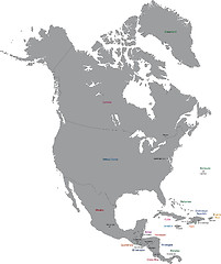 Image showing Grey North America map