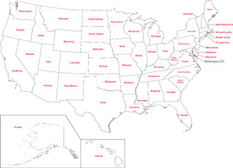 Image showing Outline USA map