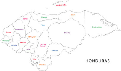 Image showing Outline Honduras map