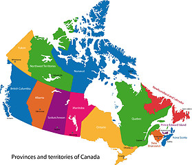 Image showing Colorful Canada map