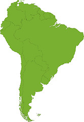 Image showing Green South America map