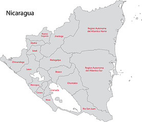 Image showing Gray Nicaragua map