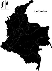 Image showing Black Colombia map