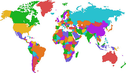 Image showing Corolful world map