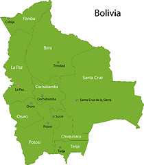 Image showing Green Bolivia map