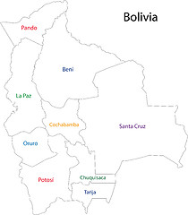 Image showing Contour Bolivia map