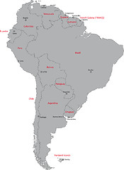 Image showing Grey South America map