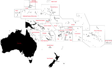 Image showing Black Oceania map