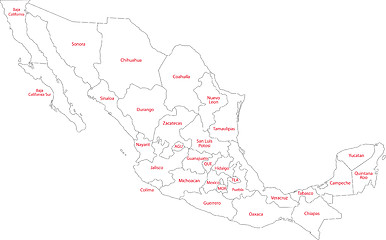 Image showing Outline Mexico map