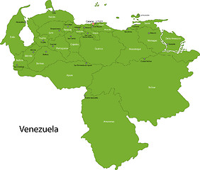 Image showing Green Venezuela map