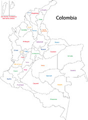 Image showing Contour Colombia map