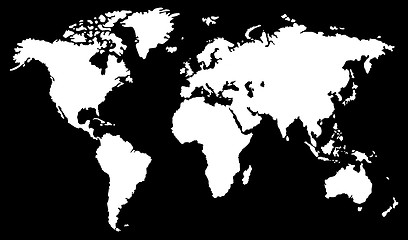Image showing White world map