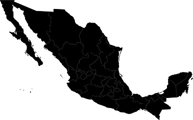 Image showing Black Mexico map