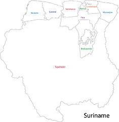 Image showing Contour Suriname map