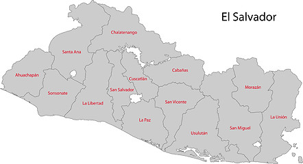 Image showing Grey El Salvador map