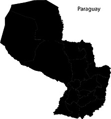 Image showing Black Paraguay map