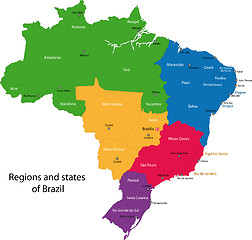Image showing Colorful Brazil map