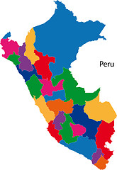 Image showing Colorful Peru map