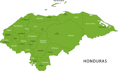 Image showing Green Honduras map