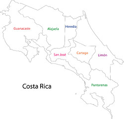 Image showing Outline Costa Rica map