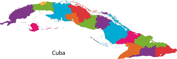 Image showing Colorful Cuba map