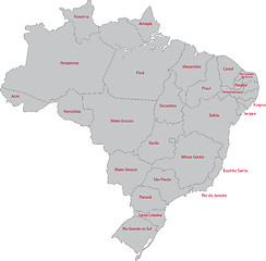 Image showing Grey Brazil map