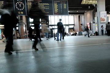 Image showing At the train station