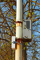 Image showing Street lighting column with switch power handle