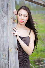 Image showing Pensive young brunette