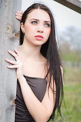 Image showing Thoughtful young brunette