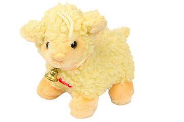 Image showing soft toy lamb with a bell