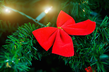 Image showing Christmas decoration with lights garland