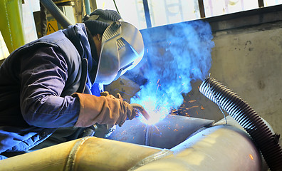 Image showing welding with mig-mag method