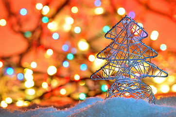 Image showing silver wired christmas tree