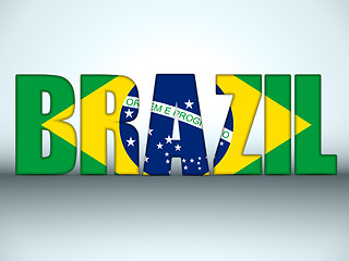 Image showing Brazil 2014 Letters with Brazilian Flag