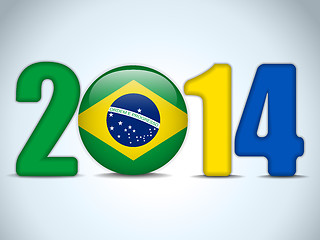 Image showing Brazil 2014 Soccer with Brazilian Flag